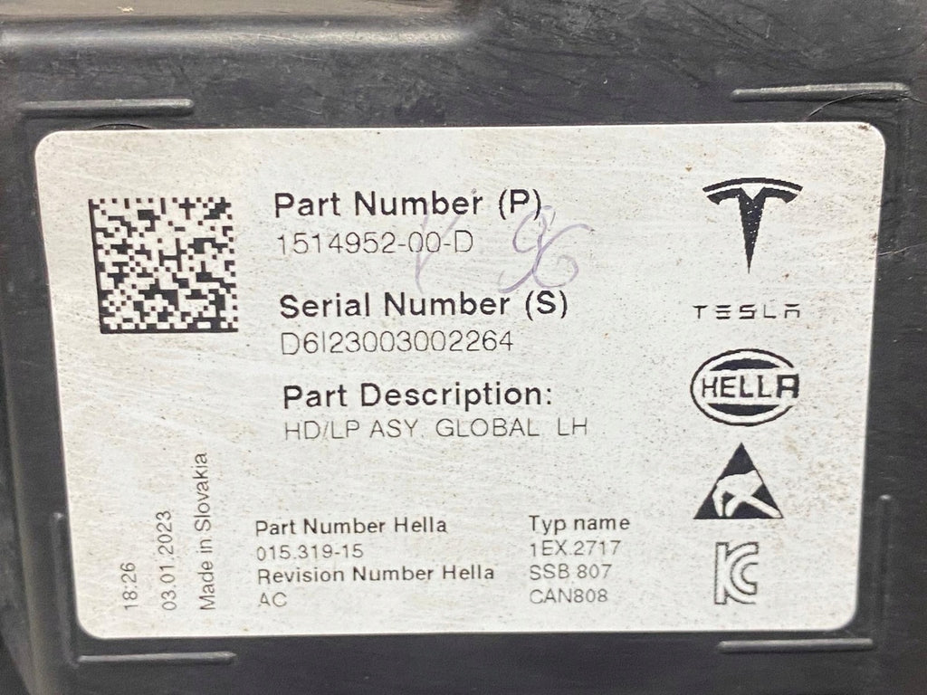Frontscheinwerfer Tesla Model 3 1514952-00-D 1532925-02-C LED Links Headlight SCH2476875727mz