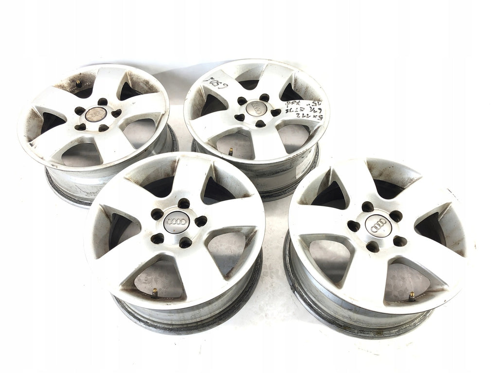 4x Alufelge 15 Zoll 6.5" 5x112 38ET Glanz Audi Rim Wheel