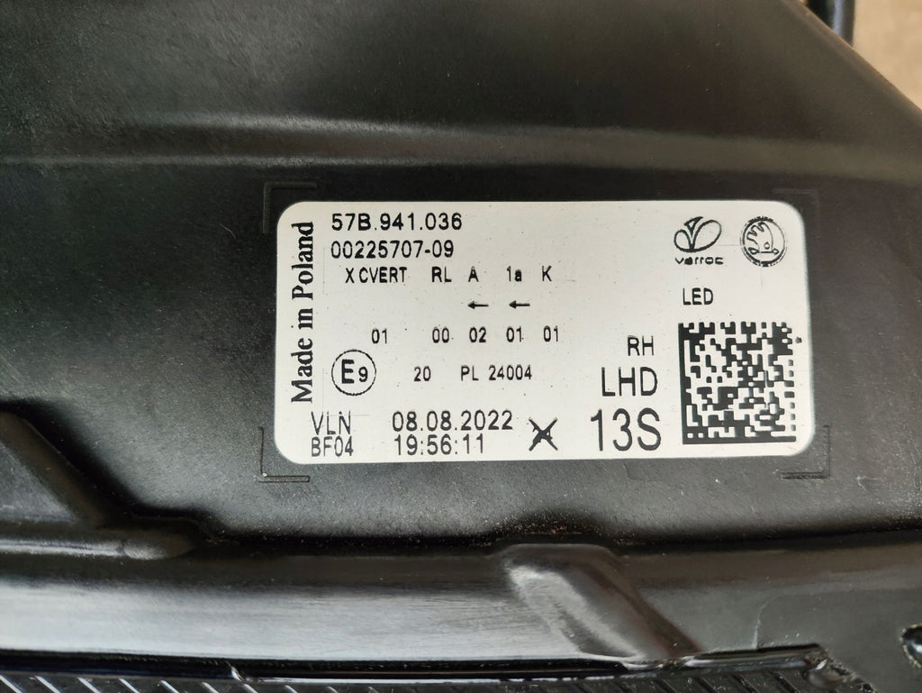 Frontscheinwerfer Skoda Karoq 57B941036 LED Rechts Scheinwerfer Headlight SCH1698935913rw