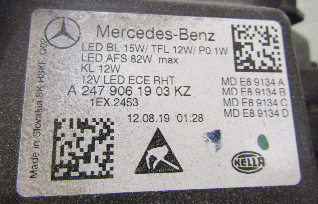 Frontscheinwerfer Mercedes-Benz W247 A2479061903 Links Scheinwerfer Headlight SCH9940778836se