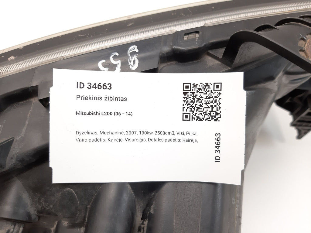 Frontscheinwerfer Mitsubishi L200 MAM34663 Links Scheinwerfer Headlight SCH5298291438tk