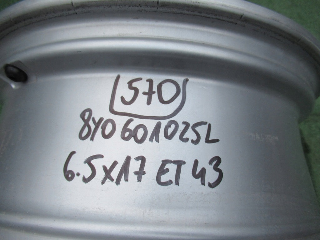 1x Alufelge 17 Zoll 6.5" 5x112 43ET Glanz Silber 8Y0601025L Audi A3 Rim Wheel FEL8485600752kr