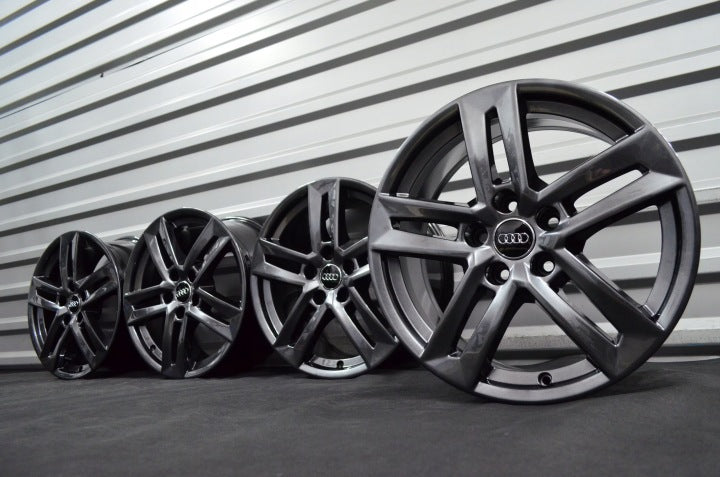 4x Alufelge 17 Zoll 7.0" 5x112 42ET Schwarz Audi B6 B7 Rim Wheel FEL3161850127mx