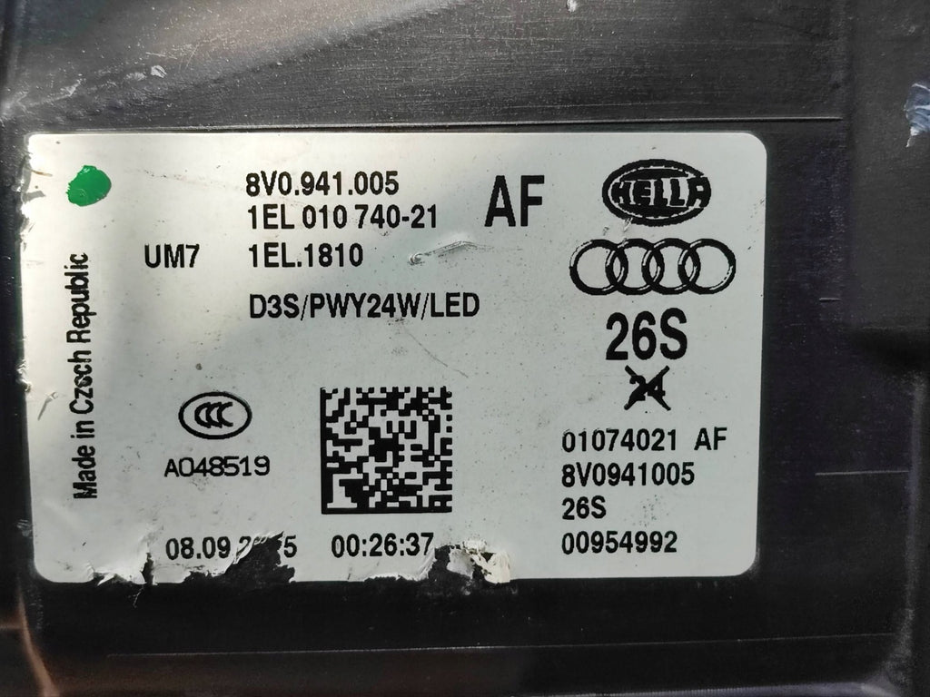 Frontscheinwerfer Audi A3 8V0941005 1EL01074021 LED Links Scheinwerfer Headlight SCH3803867271eh