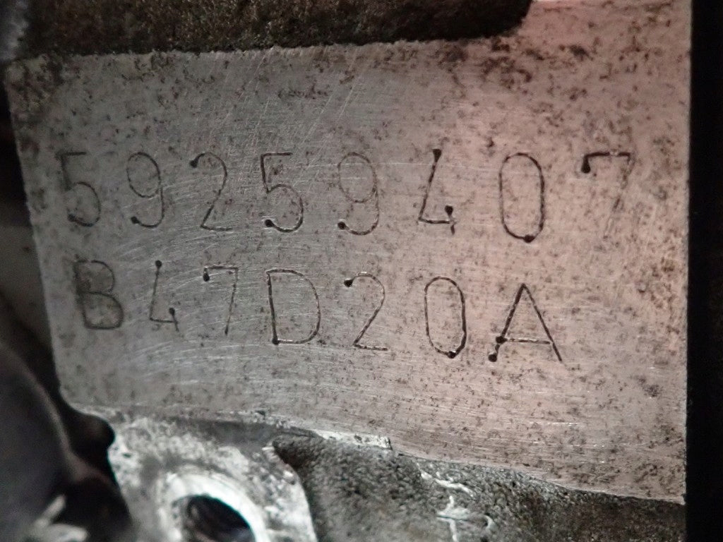 Motor BMW F34 3 F30 F31 1 F20 B47D20A 2.0 116PS 85kW 140TKm 2015 Diesel Komplett