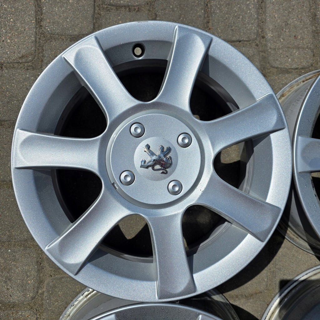 4x Alufelge 15 Zoll 6.0" 4x108 27ET Glanz Silber 9649523180 Peugeot 1007 FEL6935525969nj