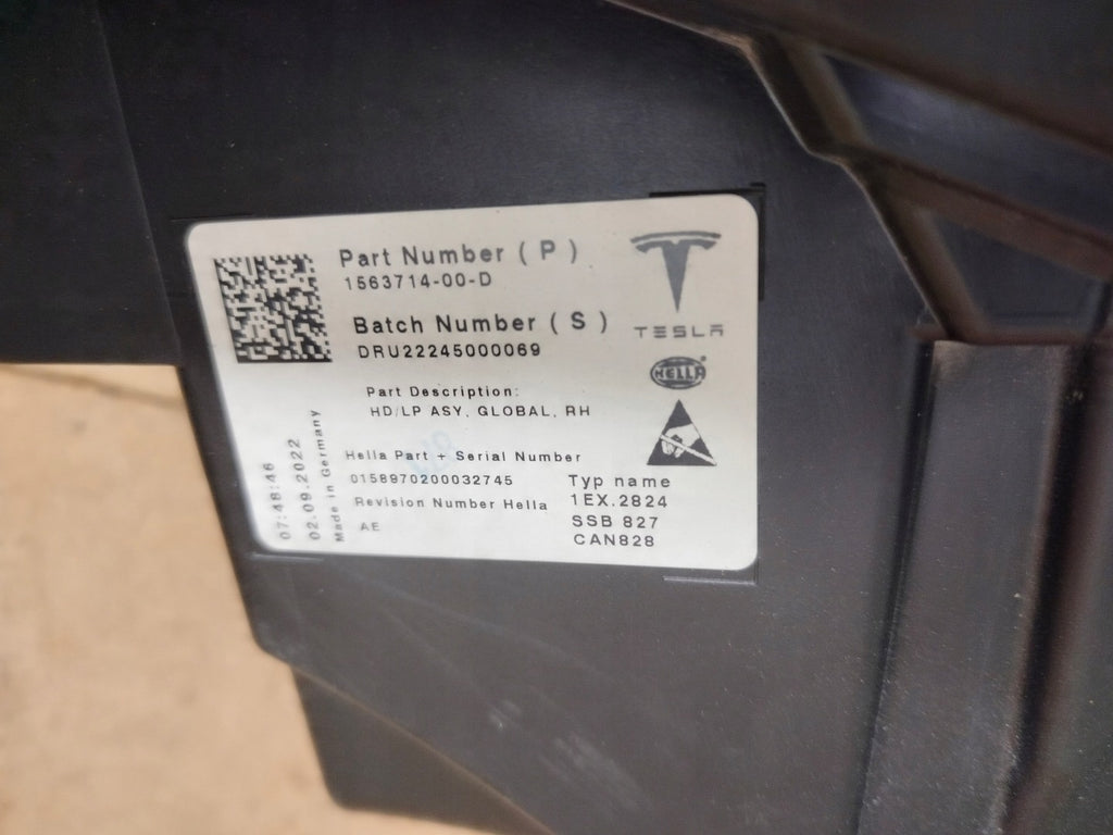 Frontscheinwerfer Tesla S 1563714-00-D Rechts Scheinwerfer Headlight