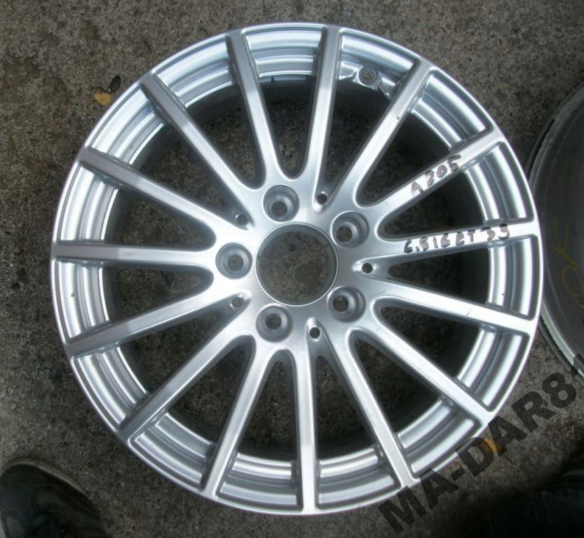 1x Alufelge 16 Zoll 6.5" 5x112 38ET Glanz Silber A2054012502 Mercedes-Benz W205