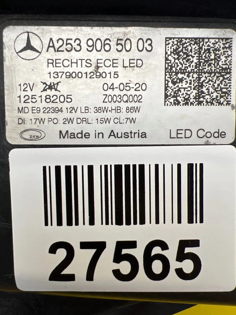 Frontscheinwerfer Mercedes-Benz Glc A2539065003 LED Rechts Headlight SCH9550431207ea