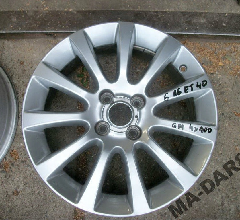 1x Alufelge 16 Zoll 6.0" 4x100 40ET Glanz Silber 13252597 Opel Corsa D Rim Wheel