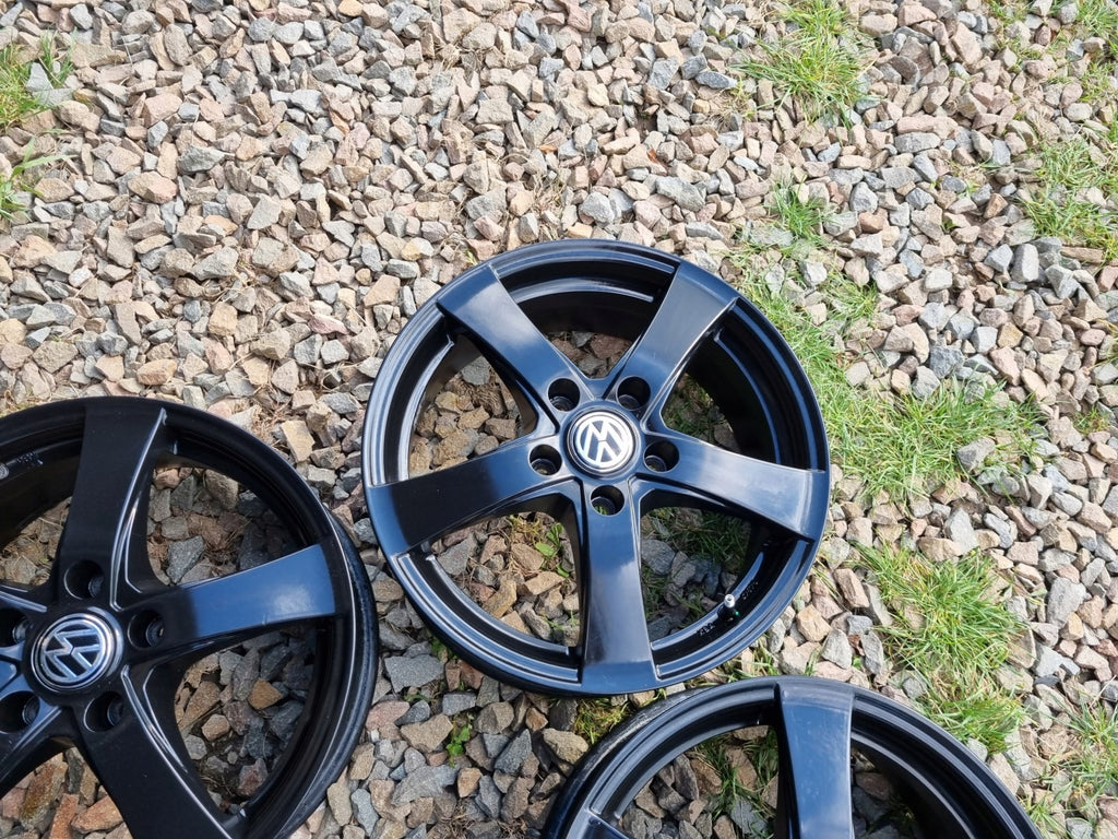 4x Alufelge 16 Zoll 6.5" 5x112 50ET Glanz Schwarz KBA47675 VW Golf Rim Wheel FEL9559646593wx