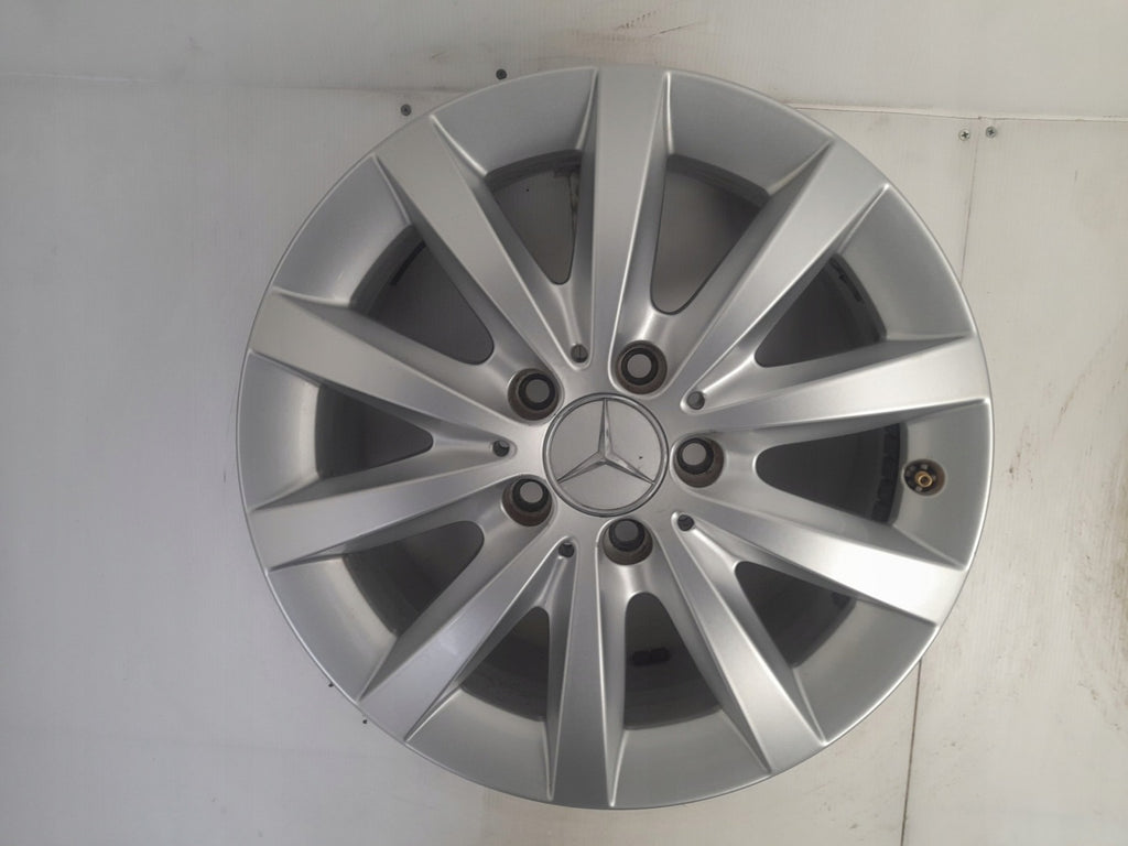 1x Alufelge 16 Zoll 6.5" 5x112 49ET Glanz Silber A2464010202 Mercedes-Benz FEL1914383000cr