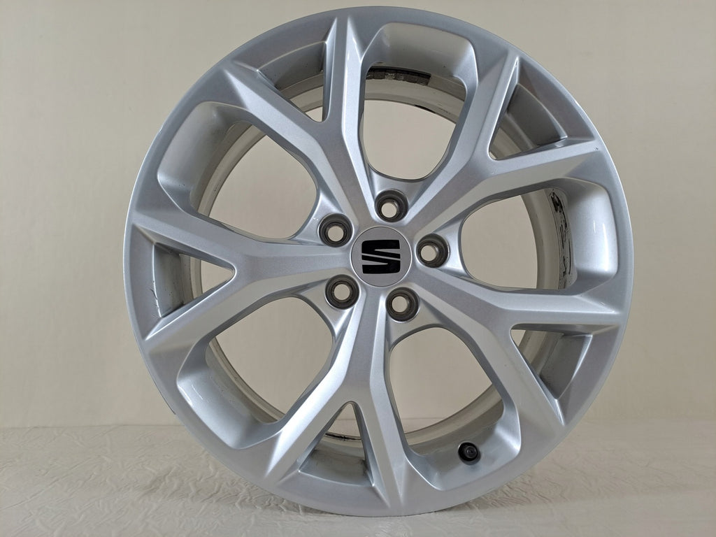 1x Alufelge 17 Zoll 6.5" 5x100 48ET Glanz Silber 6F9601025H Seat Arona Rim Wheel