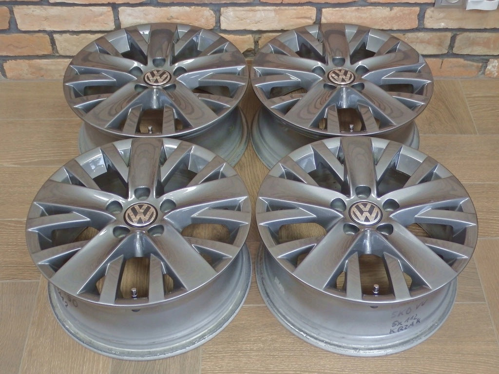 4x Alufelge 16 Zoll 6.5" 5x112 50ET Glanz Grau 5K0601025AL VW Touran Rim Wheel FEL5974207508or