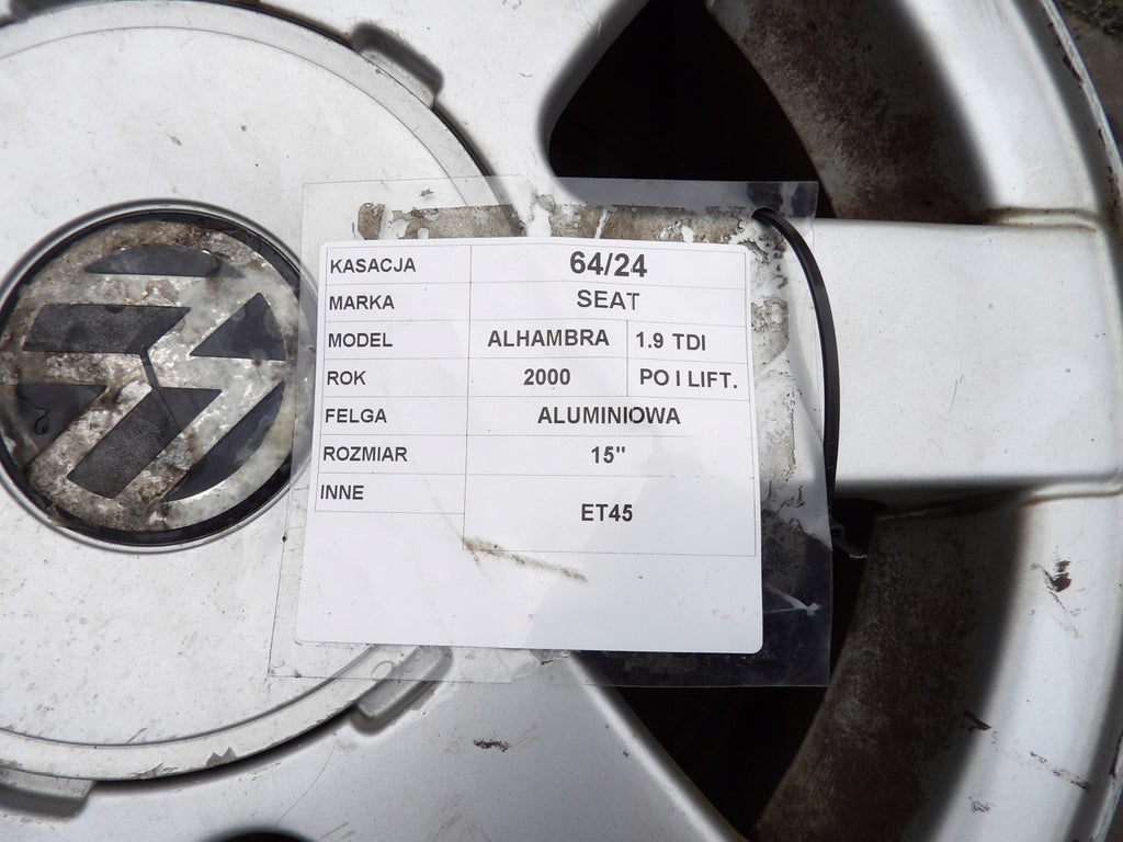 1x Alufelge 15 Zoll 7.0" 5x112 3B0601025A Seat Alhambra Rim Wheel FEL7914239764fl