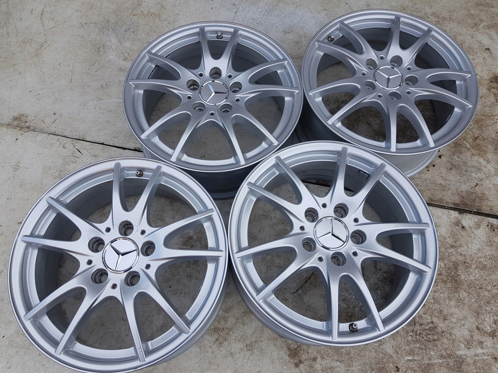 4x Alufelge 16 Zoll 6.5" 5x112 49ET Glanz Silber 4011302 Mercedes-Benz Cla