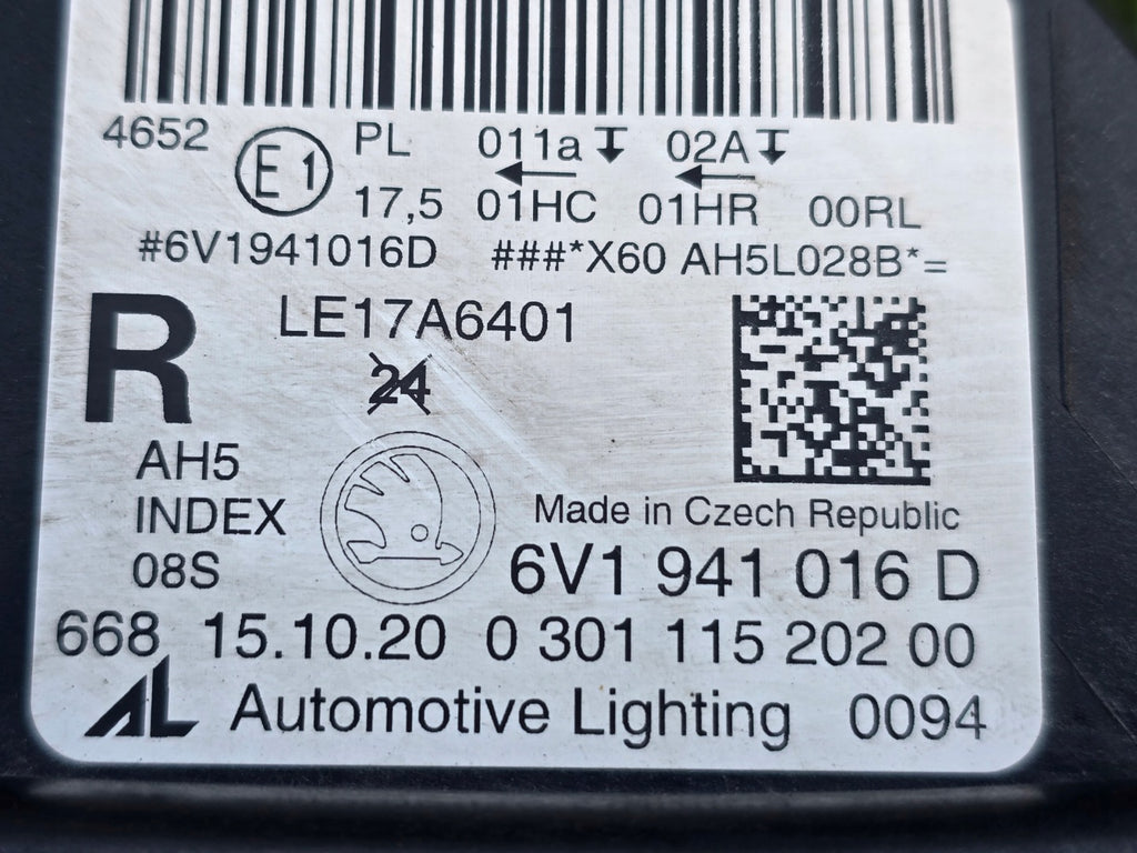 Frontscheinwerfer Skoda Fabia III 6V1941016D Vorderseite Scheinwerfer Headlight SCH3158437474dm