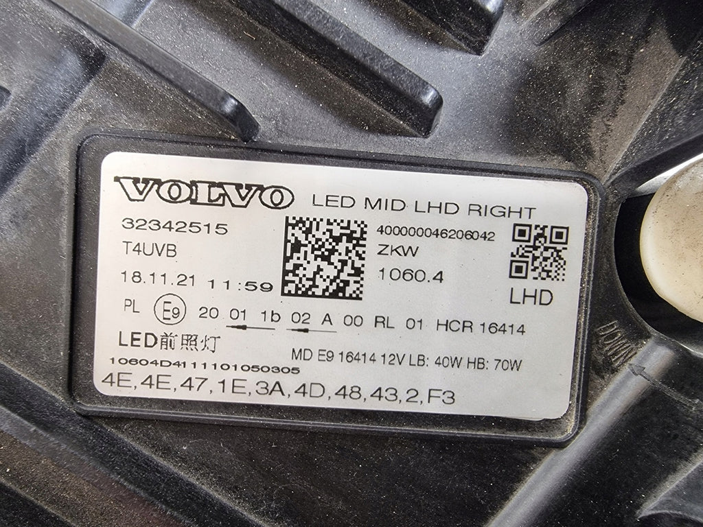 Frontscheinwerfer Volvo Xc60 32342515 Full LED Rechts Scheinwerfer Headlight SCH4153980124uw
