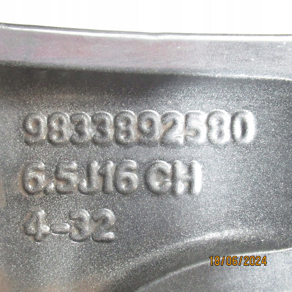 1x Alufelge 16 Zoll 6.5" 4x108 32ET Glanz 672044871, 9833892580, 93484566 Opel X