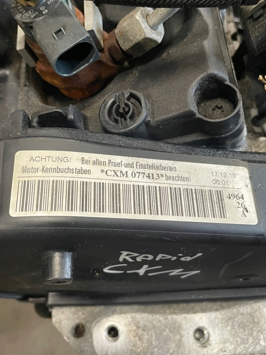 Motor Skoda Rapid CXM 1.6 TDI 115PS 85kW 2015 Diesel Engine Unkomplett MOT1105022966sy