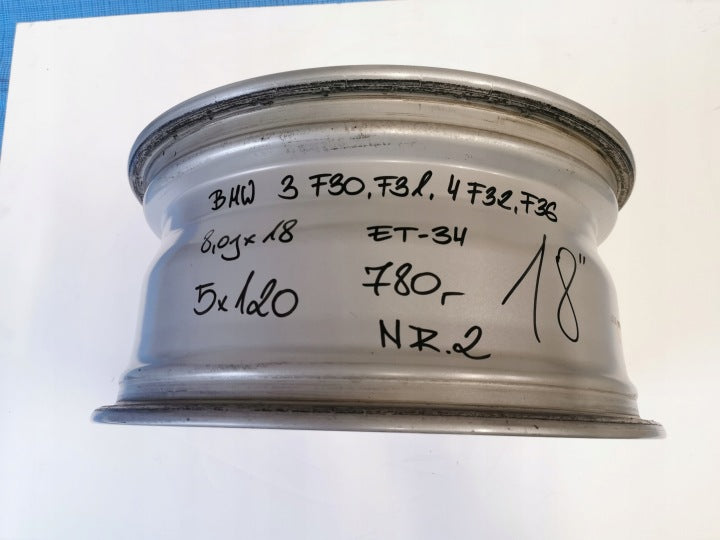 1x Alufelge 18 Zoll 8.0" 5x120 34ET Glanz Silber 6882704 BMW F36 3 F30 F32 F31 FEL6488830585wx