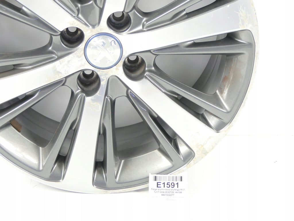 1x Alufelge 17 Zoll 7.0" 4x108 20ET Glanz Graphit 9801532277 Mg 208 I Rim Wheel FEL7203671067mf