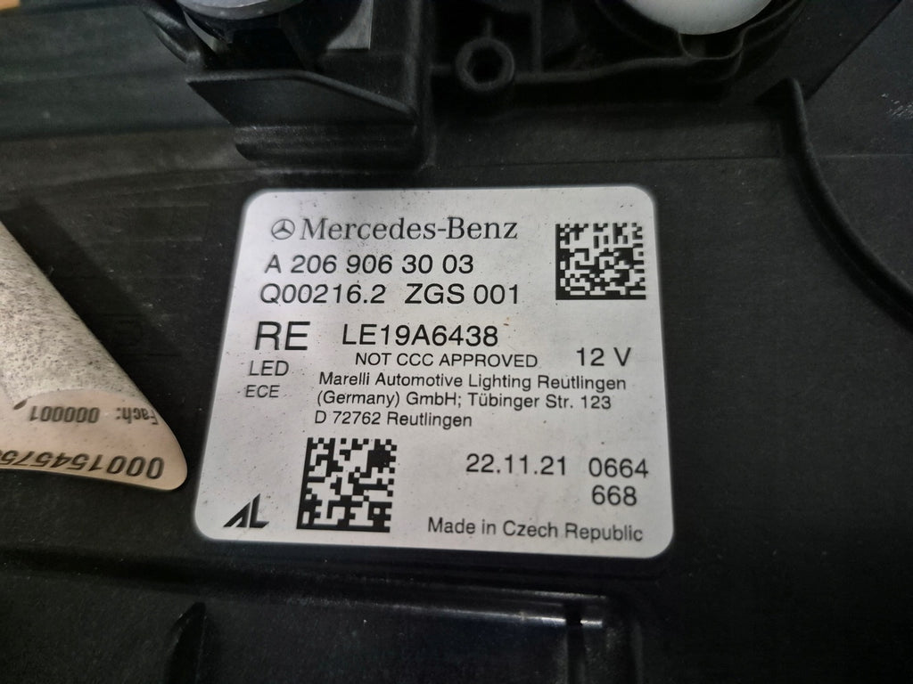 Frontscheinwerfer Mercedes-Benz W206 A2069063003 Rechts Scheinwerfer Headlight SCH3069881678gf