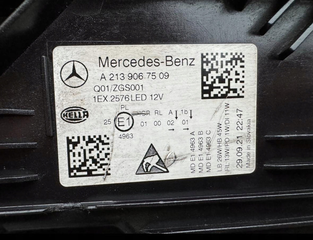 Frontscheinwerfer Mercedes-Benz W213 A2139067509 Full LED Links Headlight SCH8694061820ml