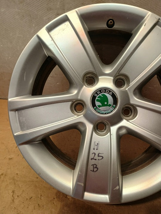 1x Alufelge 15 Zoll 6.5" 5x112 50ET Glanz Silber 1Z0601025S Skoda Octavia Ii FEL2570626361ct