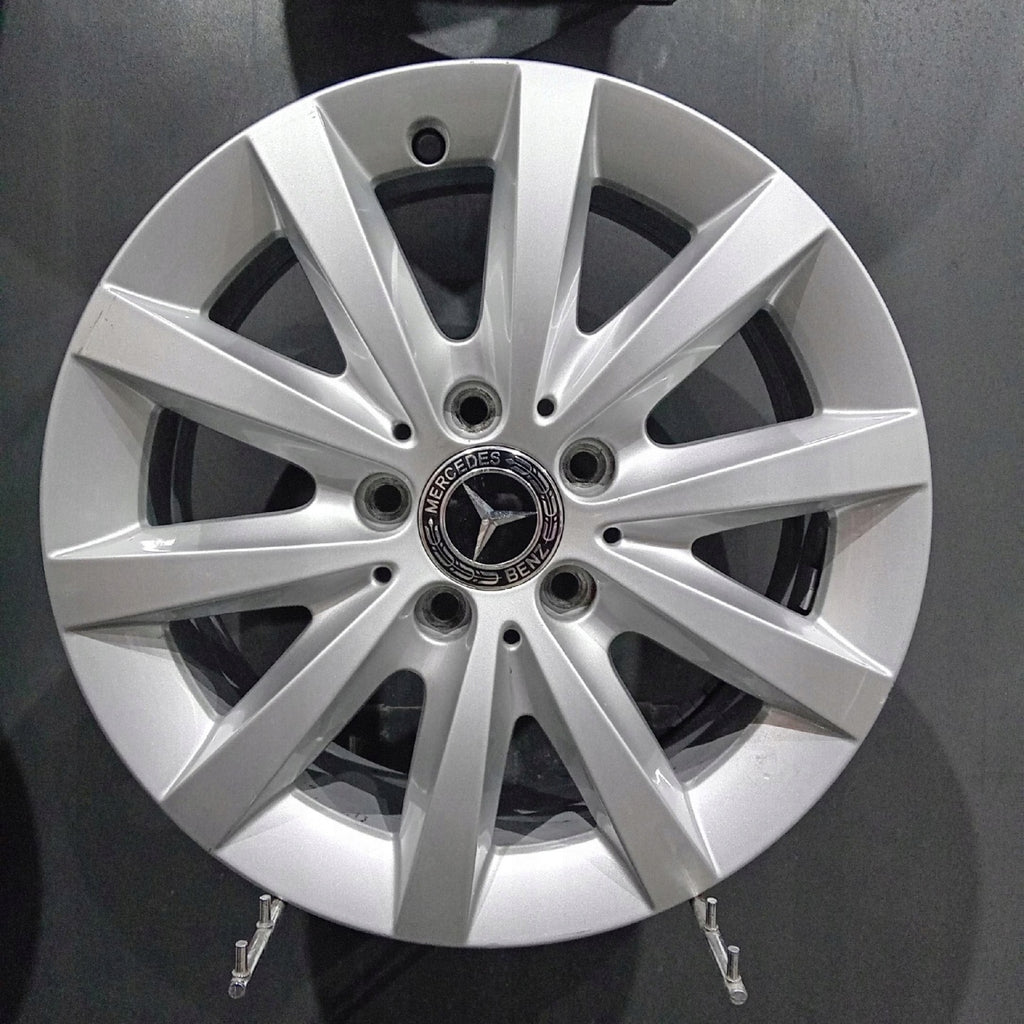 4x Alufelge 16 Zoll 6.5" 5x112 49ET Glanz Silber Mercedes-Benz W246 Rim Wheel FEL2407316135fq