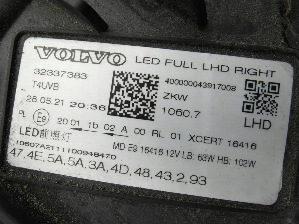 Frontscheinwerfer Volvo Xc60 II 32337383 Rechts Scheinwerfer Headlight SCH8530432262tm