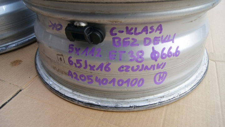 4x Alufelge 16 Zoll 6.5" 5x112 36ET Glanz Silber A2054010100 Mercedes-Benz FEL8452350323jm