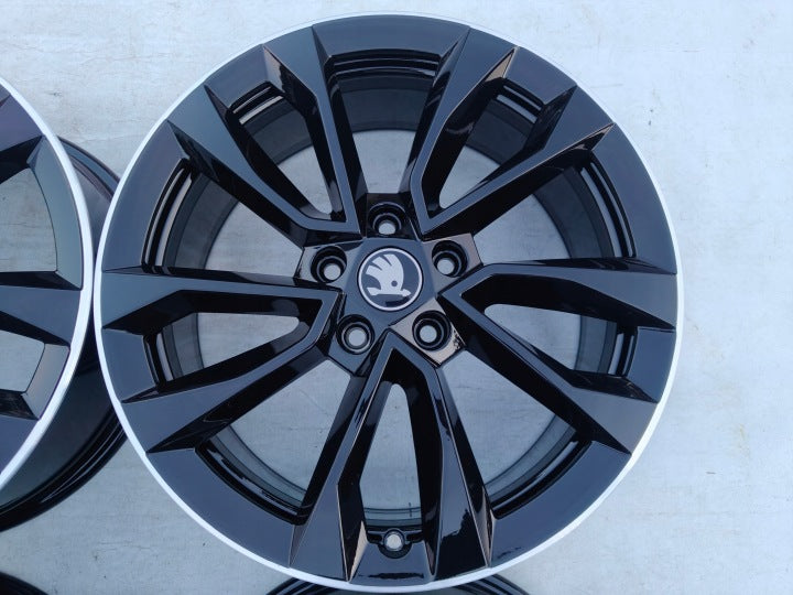 4x Alufelge 18 Zoll 7.0" 5x112 45ET Glanz Schwarz 57A601025AS Skoda Kodiaq FEL5801188221cs