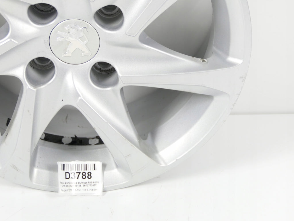 1x Alufelge 15 Zoll 6.0" 4x108 23ET 9673773577 Peugeot 208 I Rim Wheel FEL9199319087ea