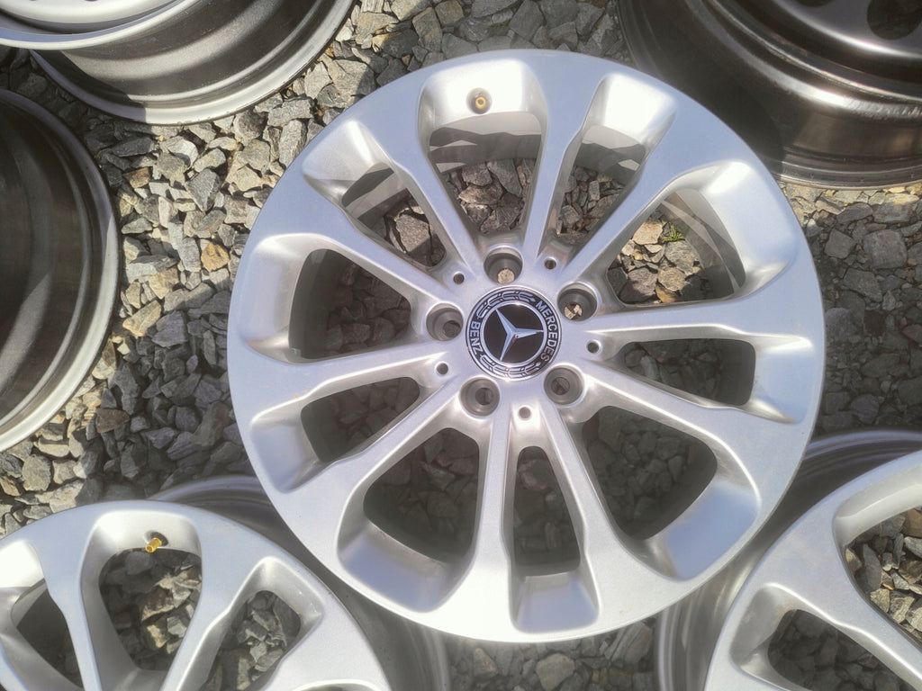 4x Alufelge 17 Zoll 6.5" 5x112 38ET Glanz Silber A1564011700 Mercedes-Benz FEL5223510565qz