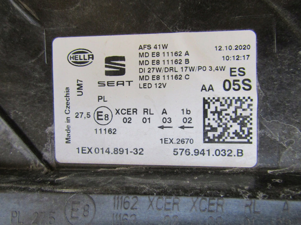 Frontscheinwerfer Seat Ateca 1EX014 891-32 Full LED Rechts Headlight