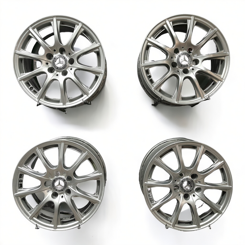 4x Alufelge 16 Zoll 6.5" 5x112 38ET Glanz Silber W205 Mercedes-Benz W204