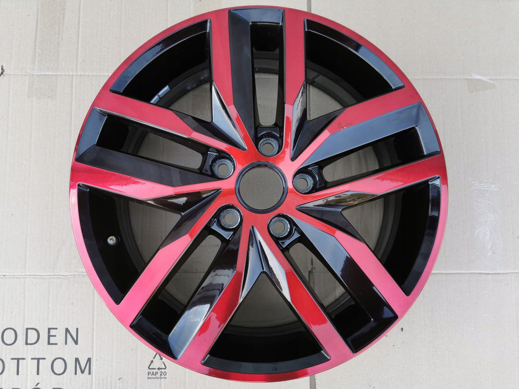 1x Alufelge 17 Zoll 6.0" 5x112 50ET Glanz Schwarz 2K5601025K VW Caddy Rim Wheel FEL4859519371ul