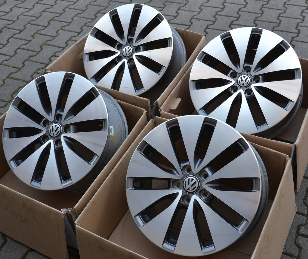 4x Alufelge 18 Zoll 7.5" 5x112 51ET Glanz Graphit 1K0601025 Mg Golf V Rim Wheel