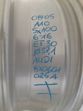Load image into Gallery viewer, 1x Alufelge 16 Zoll 6.0" 5x100 30ET Glanz Silber 8X0601025A Audi Rim Wheel FEL5209737837mf