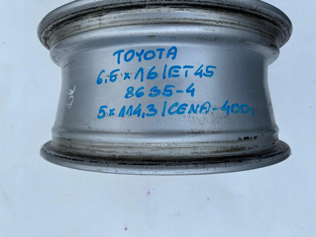 1x Alufelge 16 Zoll 6.5" 5x114.3 45ET Toyota Rim Wheel