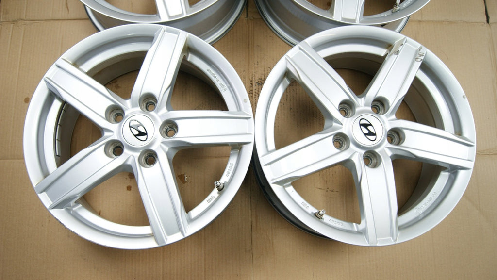 4x Alufelge 16 Zoll 6.5" 5x114.3 50ET Silber KH216516 Hyundai I Rim Wheel FEL4799322794pr