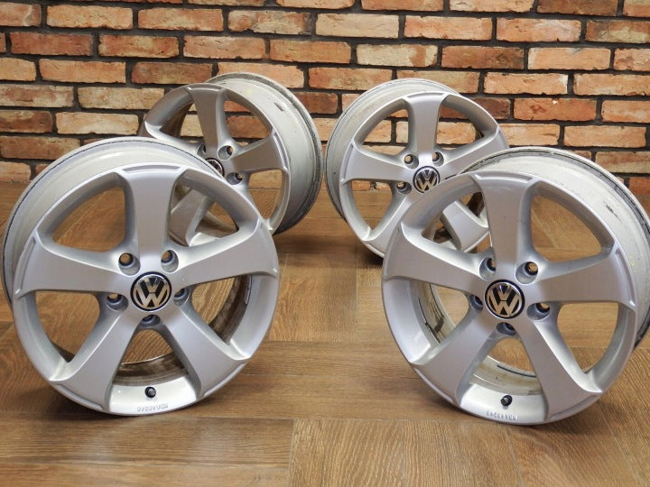 4x Alufelge 16 Zoll 6.5" 5x112 33ET Glanz Grau VW Sharan Rim Wheel FEL2784694186am
