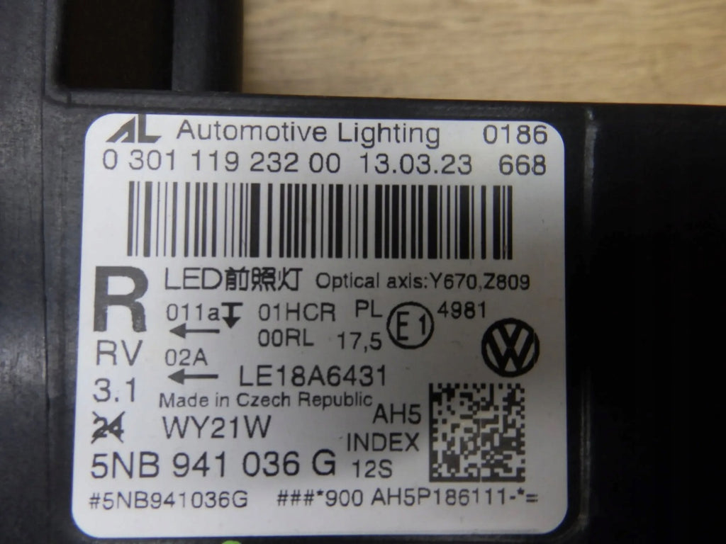 Frontscheinwerfer VW Tiguan 5NB941036G Rechts Scheinwerfer Headlight SCH3905958123sb