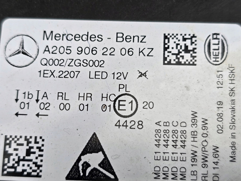 Frontscheinwerfer Mercedes-Benz W205 A2059062206KZ Rechts Scheinwerfer Headlight SCH9241514800ig