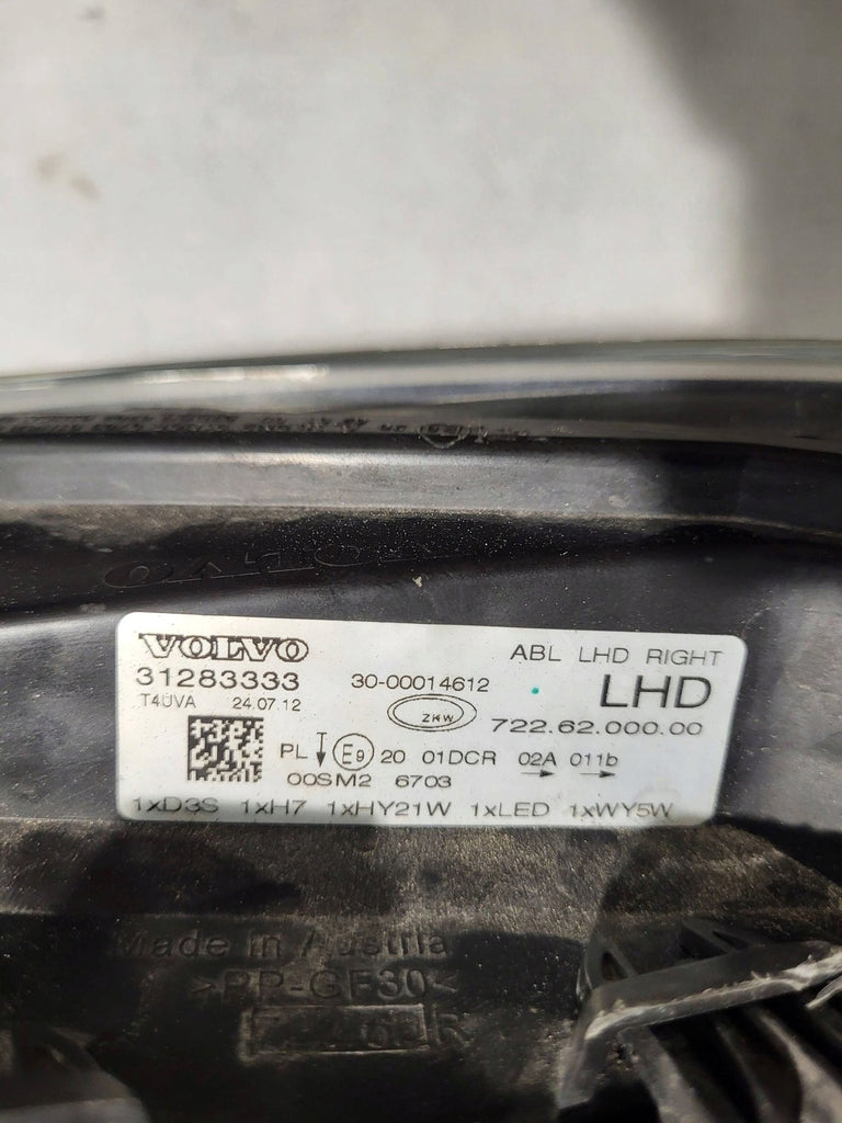 Frontscheinwerfer Volvo V40 31283333 Xenon Rechts Scheinwerfer Headlight SCH8293431926wl