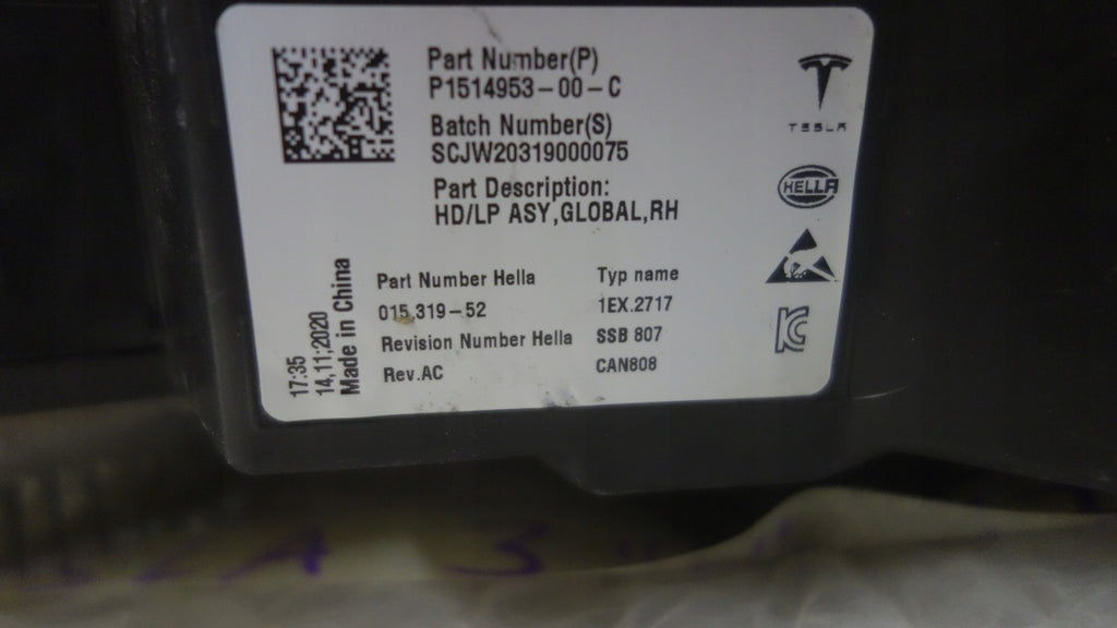 Frontscheinwerfer Tesla Model Y 1514953-00-C LED Rechts Scheinwerfer Headlight