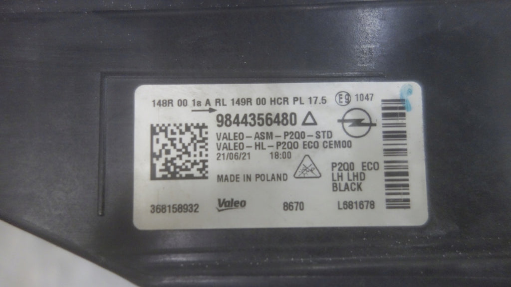 Frontscheinwerfer Opel Mokka 9844356480 LED Links Scheinwerfer Headlight SCH4777779105zd