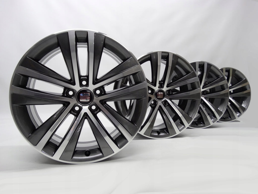 4x Alufelge 18 Zoll 7.5" 5x112 35ET Glanz Graphit 7N0601025F Mg Alhambra Sharan