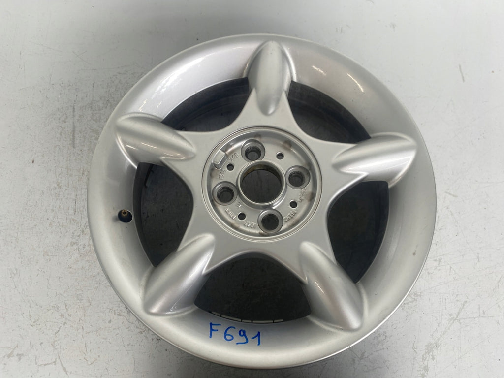 1x Alufelge 16 Zoll 6.5" 4x100 48ET Glanz Silber Mini R50 Rim Wheel FEL2300938827cu